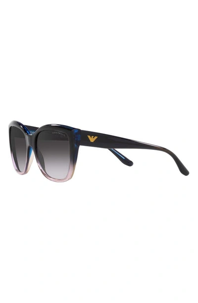 Emporio Armani 55mm Gradient Cat Eye Sunglasses In Grad Grey