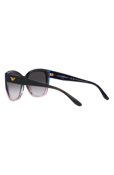 Emporio Armani 55mm Gradient Cat Eye Sunglasses In Grad Grey