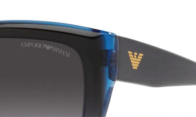 Emporio Armani 55mm Gradient Cat Eye Sunglasses In Grad Grey