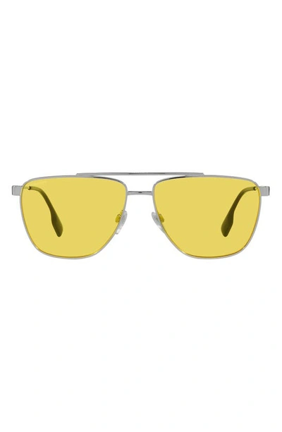 Shop Burberry Blaine 61mm Pilot Sunglasses In Yellow