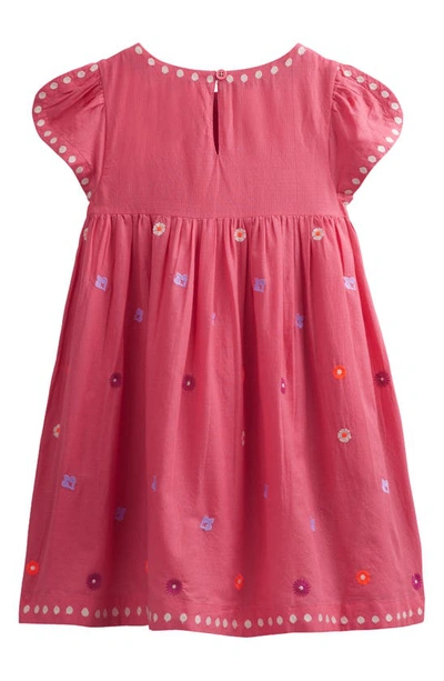 Shop Mini Boden Kids' Embroidered Cotton Dress In Lollipop