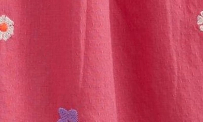 Shop Mini Boden Kids' Embroidered Cotton Dress In Lollipop