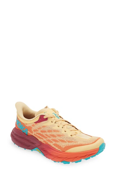 Shop Hoka Speedgoat 5 Trail Running Shoe In Impala / Flame