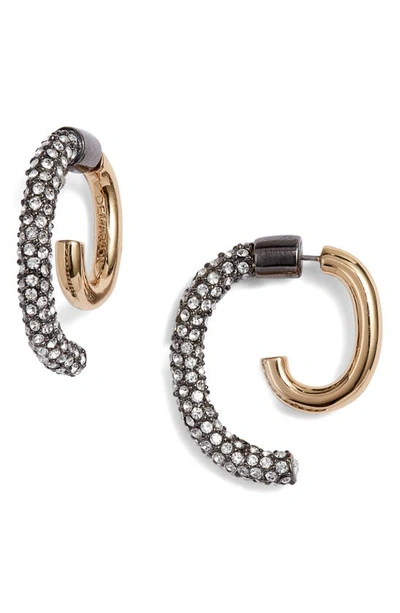 Shop Demarson Luna Convertible Pavé Earrings In Pave Gold