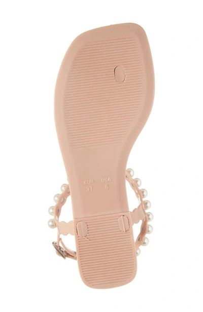 Shop Jeffrey Campbell Pearlesque Imitation Pearl Ankle Strap Sandal In Natural Shiny