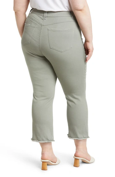 Wit & Wisdom 'ab'solution Frayed High Waist Ankle Slim Straight Leg Pants In Deep Seagrass