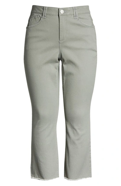 Wit & Wisdom 'ab'solution Frayed High Waist Ankle Slim Straight Leg Pants In Deep Seagrass
