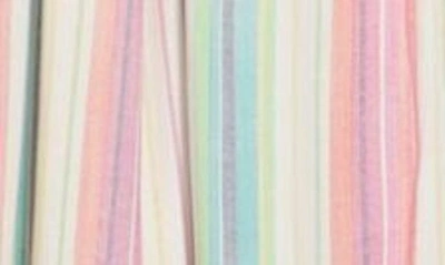 Shop Angie Stripe Peekaboo Tiered Maxi Dress In Ivory-multi