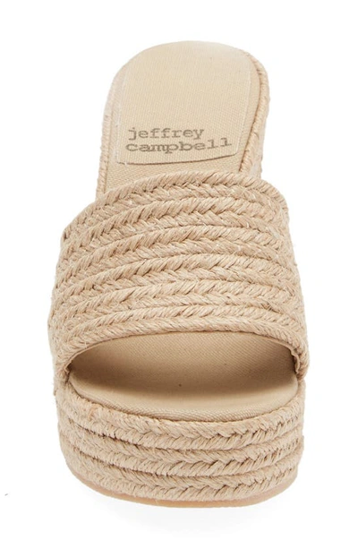Shop Jeffrey Campbell Sunlit Raffia Platform Wedge Sandal In Natural