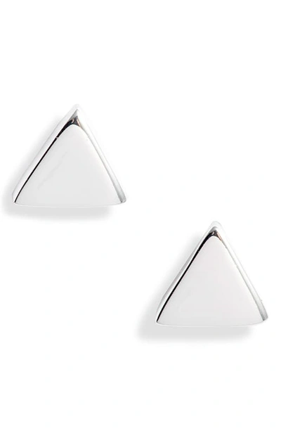 Shop Argento Vivo Sterling Silver Triangle Stud Earrings In Silver