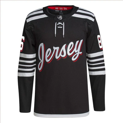 Men's Adidas Jack Hughes Black New Jersey Devils 2021/22 Alternate Primegreen Authentic Pro Player Jersey, Size: 42