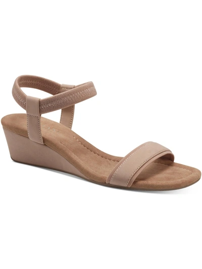 Shop Alfani Valli Womens Ankle Strap Comfort Wedge Sandals In Multi