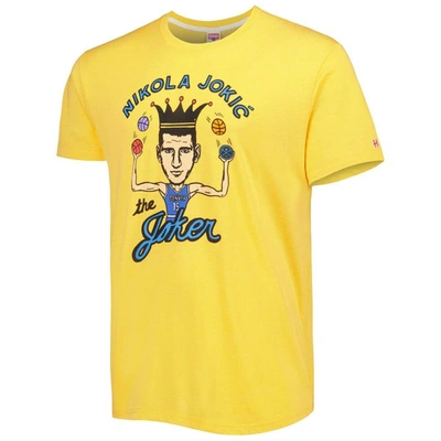 Shop Homage Nikola Jokic Gold Denver Nuggets Caricature Tri-blend T-shirt