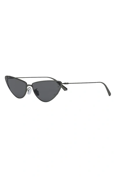 Shop Dior Miss B1u 63mm Oversize Cat Eye Sunglasses In Shiny Gumetal / Smoke