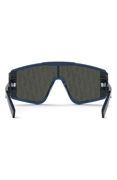 Shop Dior The Xtrem Mu 145mm Mask Sunglasses In Shiny Blue / Brown