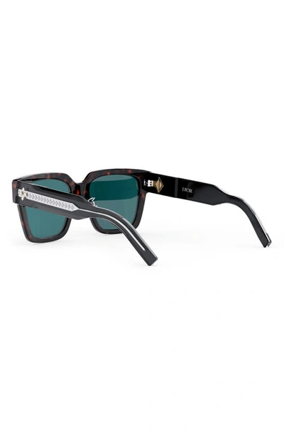Shop Dior Cd Diamond S3f 55mm Square Sunglasses In Havana/ Other / Blue