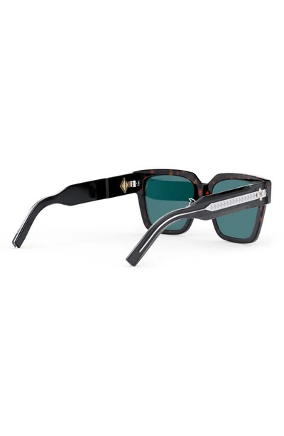 Shop Dior Cd Diamond S3f 55mm Square Sunglasses In Havana/ Other / Blue