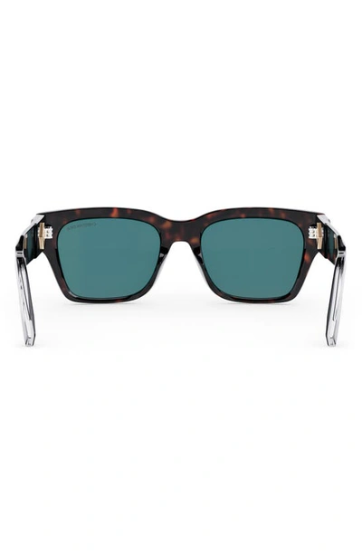 Shop Dior Cd Diamond S2i 54mm Square Sunglasses In Havana/ Other / Blue
