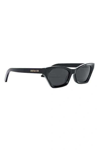 Shop Dior 'midnight B1i 53mm Butterfly Sunglasses In Shiny Black / Smoke