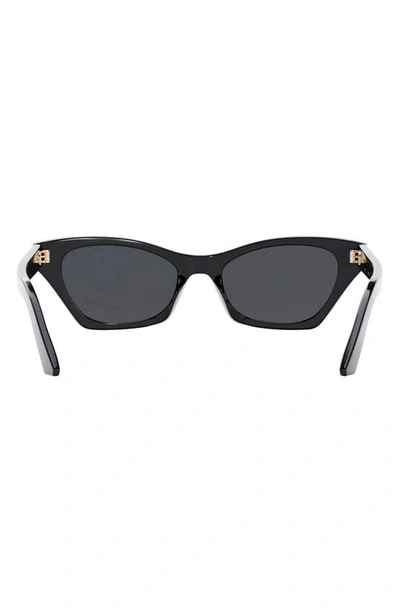 Shop Dior 'midnight B1i 53mm Butterfly Sunglasses In Shiny Black / Smoke