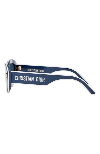 Shop Dior 'pacific B1u 53mm Butterfly Sunglasses In Shiny Blue / Blue