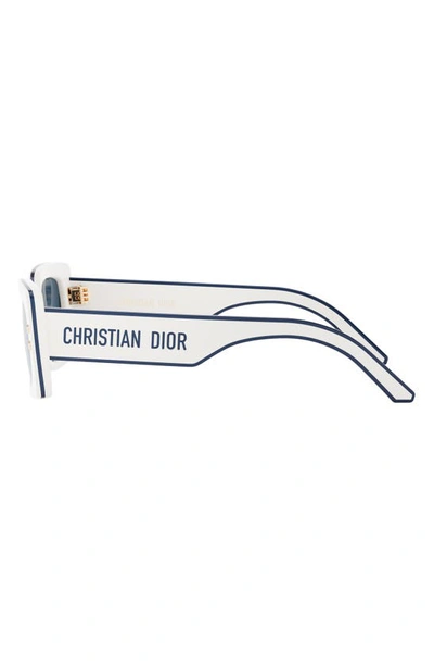 Shop Dior 'pacific S1u 53mm Rectangular Sunglasses In Ivory / Blue