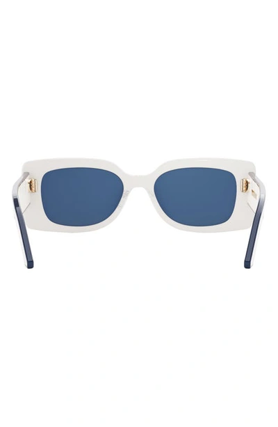 Shop Dior 'pacific S1u 53mm Rectangular Sunglasses In Ivory / Blue