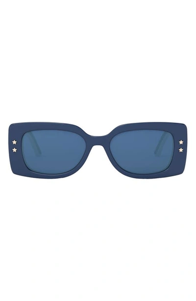 Shop Dior 'pacific S1u 53mm Rectangular Sunglasses In Shiny Blue / Blue