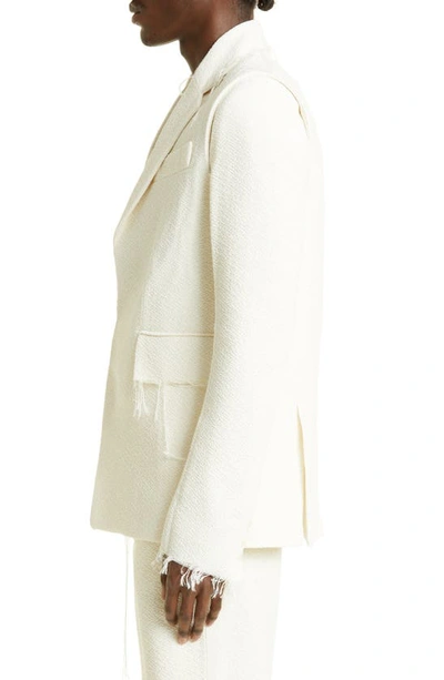 Shop Bianca Saunders Marble Single Breasted Sport Coat In Ivory