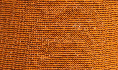 Shop Bianca Saunders Foldover Metallic Cotton Blend Knit Bermuda Shorts In Orange/ Black/ Silver