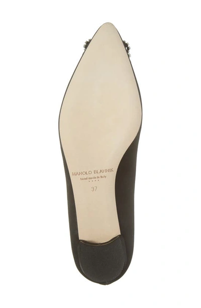 Manolo Blahnik 10mm Hangisi Leather Flats In Black