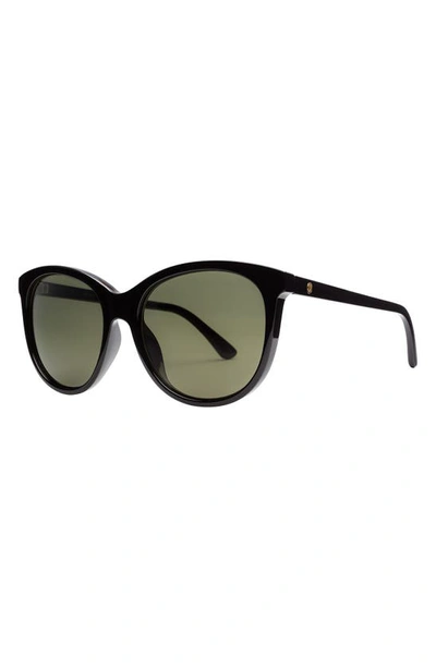Shop Electric Palm 54mm Cat Eye Polarized Sunglasses In Gloss Black/ Grey Polar