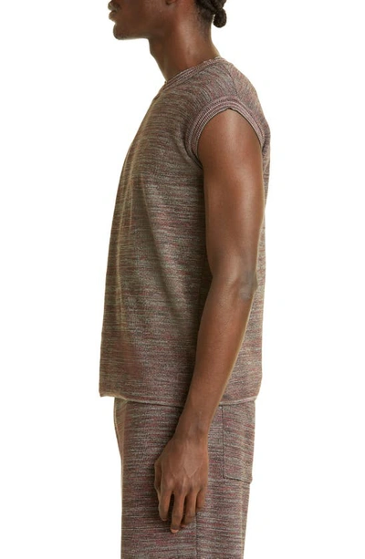 Shop Bianca Saunders Ace Foldover Sleeveless Sweater In Grey/ Silver/ Gradient Red