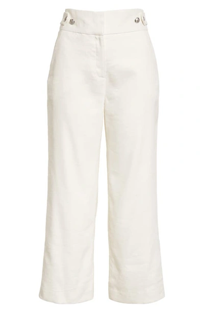 Shop Veronica Beard Aubrie Linen Blend Crop Pants In White