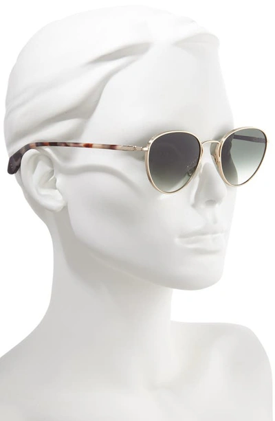 Shop Rag & Bone 52mm Round Sunglasses In Light Gold/ Green/ Havana