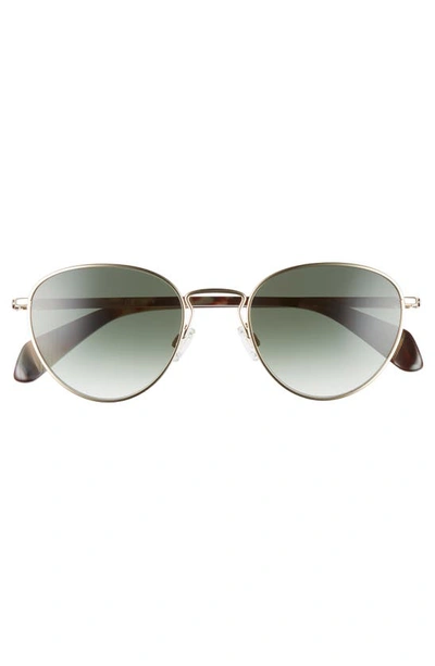 Shop Rag & Bone 52mm Round Sunglasses In Light Gold/ Green/ Havana