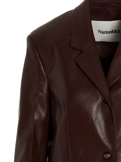 Shop Nanushka 'a Viscose' Blazer Jacket In Bordeaux