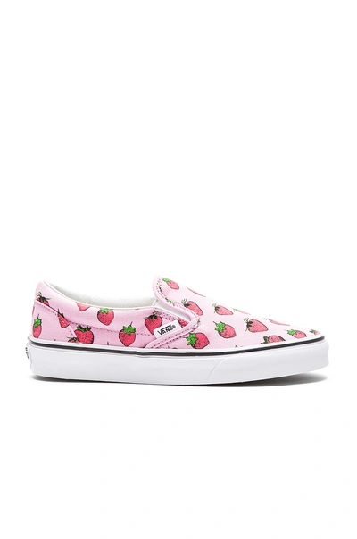 Vans Strawberries Classic Slip-on In Pastel Lavender & True White