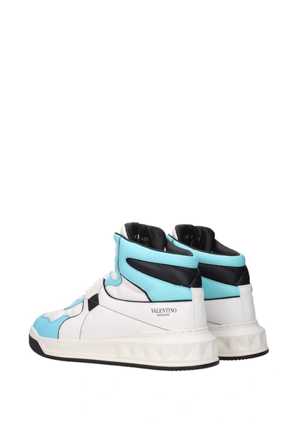 Shop Valentino Sneakers One Stud Leather White Water