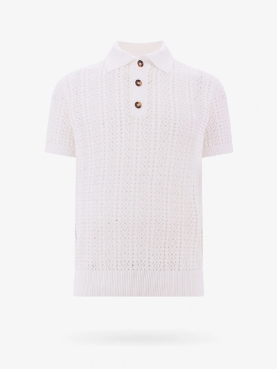 Shop Amaranto Polo Shirt In White