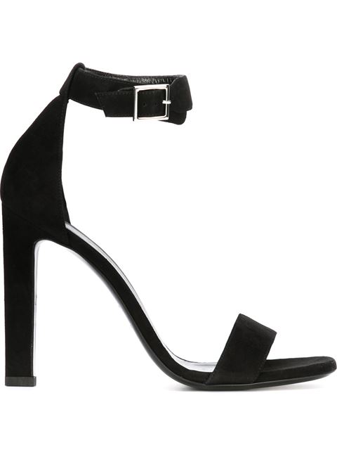 Saint Laurent Women's Grace Suede Single Strap Heeled Sandals In Black ...