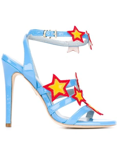 Chiara Ferragni Star Patch Sandals In Light Blue