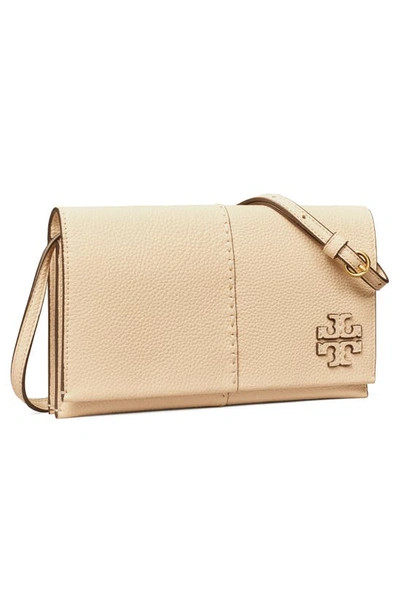 Shop Tory Burch Mcgraw Leather Wallet Crossbody In Brie