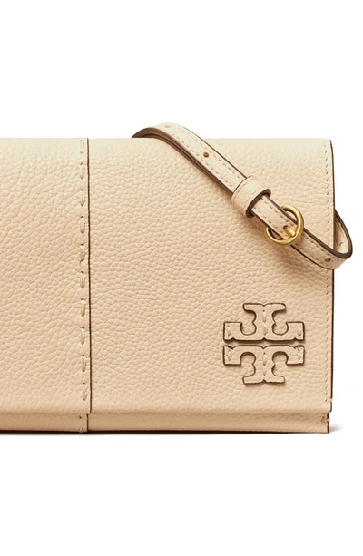 Shop Tory Burch Mcgraw Leather Wallet Crossbody In Brie