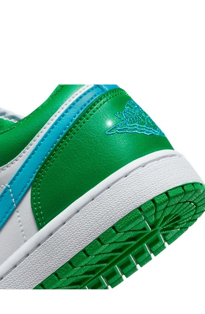 Shop Jordan Air  1 Low Sneaker In Lucky Green/ Aquatone/ White