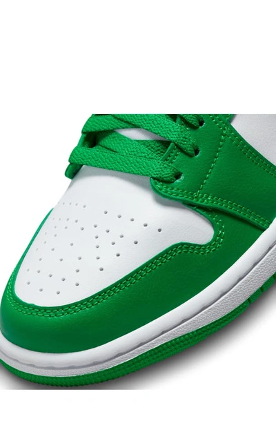 Shop Jordan Air  1 Low Sneaker In Lucky Green/ Aquatone/ White