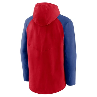 Men's Nike Red/Royal Philadelphia Phillies Authentic Collection Performance  Raglan Full-Zip Hoodie