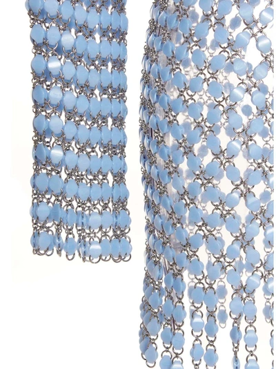 Shop Rabanne Acrylic Knit Dress In Light Blue