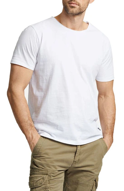 Shop Lindbergh Garment Dyed Cotton T-shirt In White
