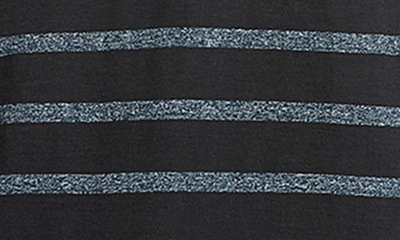 Shop Lindbergh Striped Slub Short Sleeve T-shirt In Black